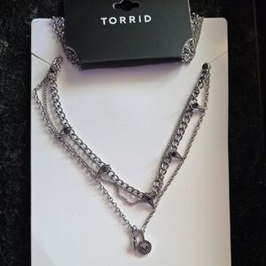 Torrid Silver Multi-Chain Necklace